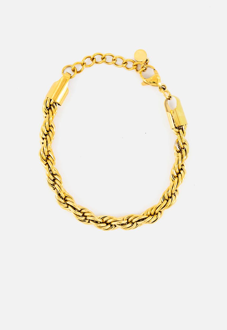 Burnt  - Rope Chain Bracelet - Gold