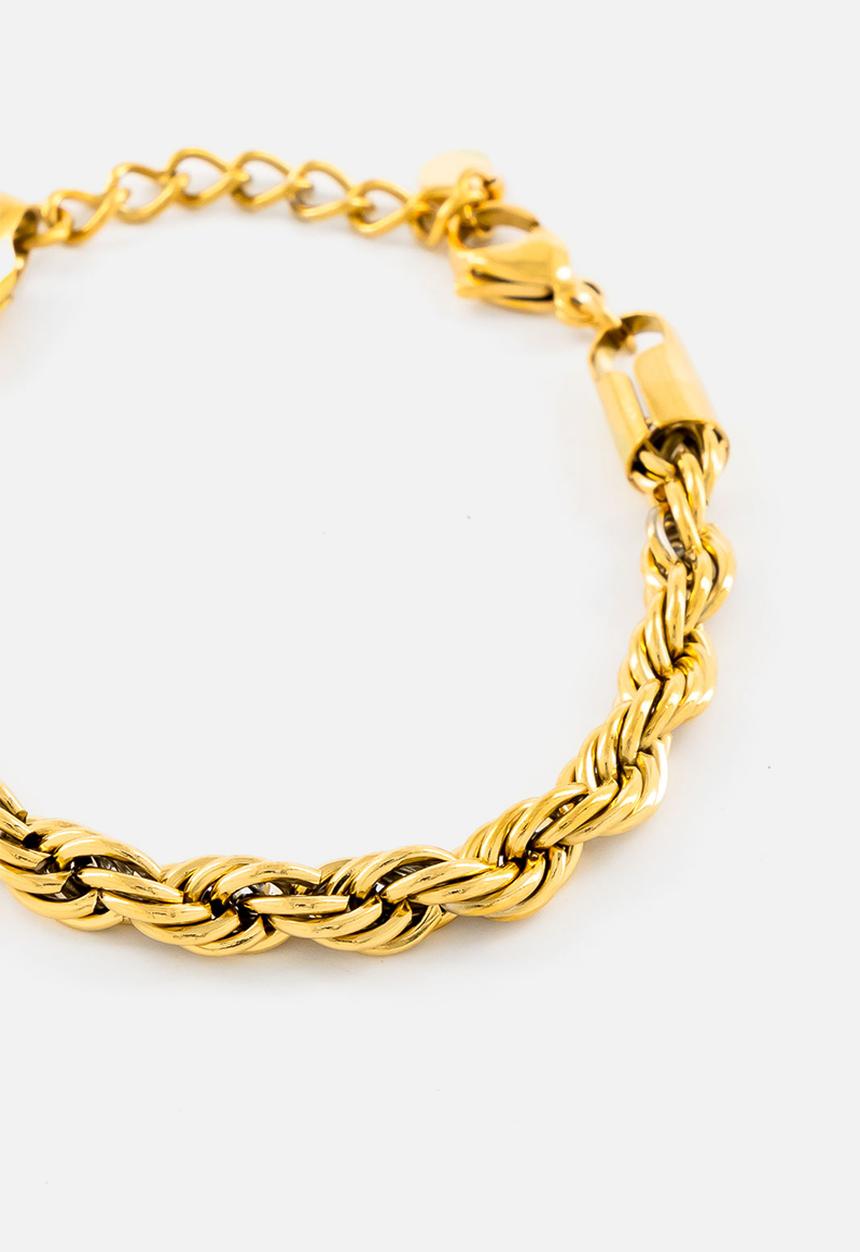 Burnt  - Rope Chain Bracelet - Gold