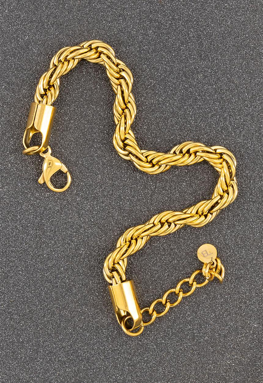Burnt  - Rope Chain Bracelet - Gold