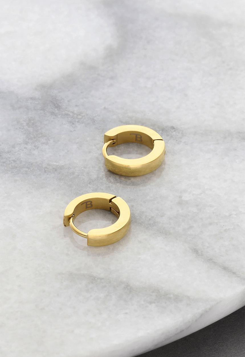 Burnt  - Thin Huggies Earrings - Gold