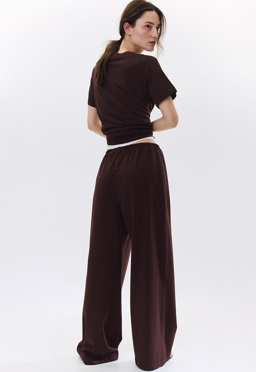 H&M - Cotton drawstring trousers - dark brown