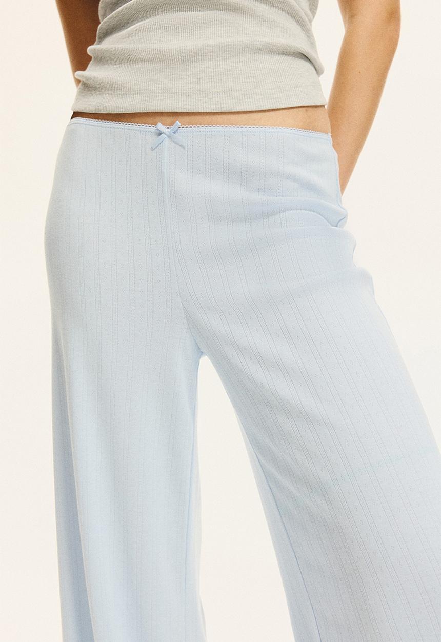 H&M - Pointelle jersey trousers - light blue