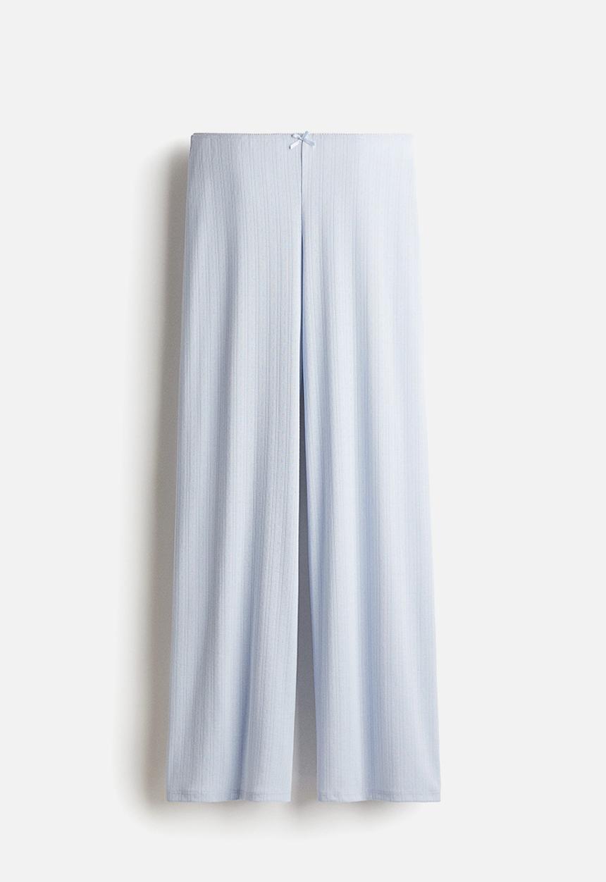 H&M - Pointelle jersey trousers - light blue