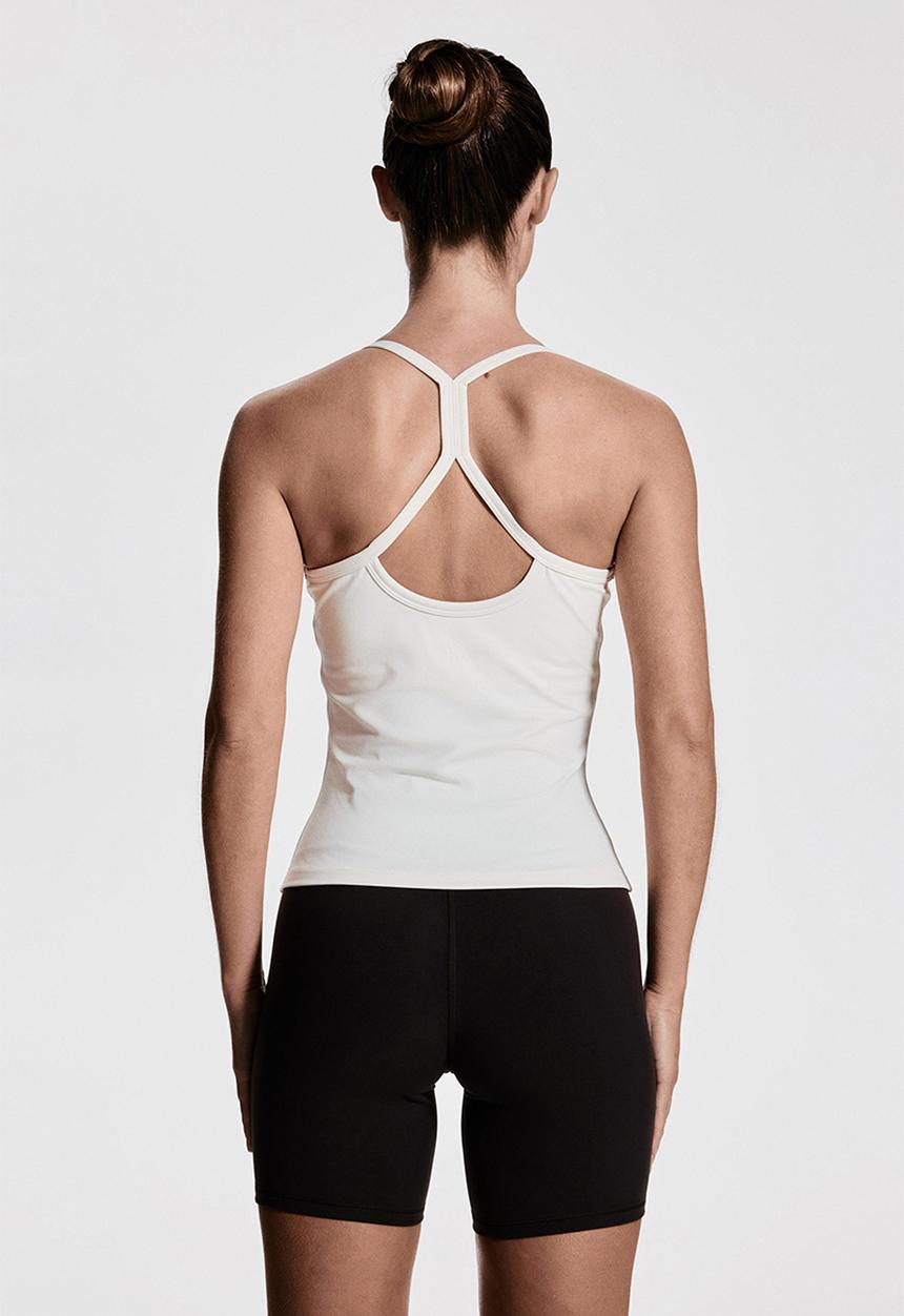 H&M - Integral-bra sports strappy top with softmove™ - white