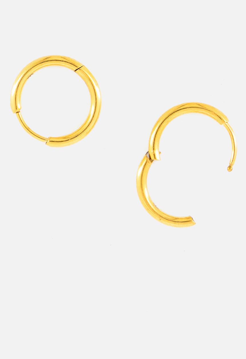 Burnt  - Fine Hoop Earrings Small - Gold
