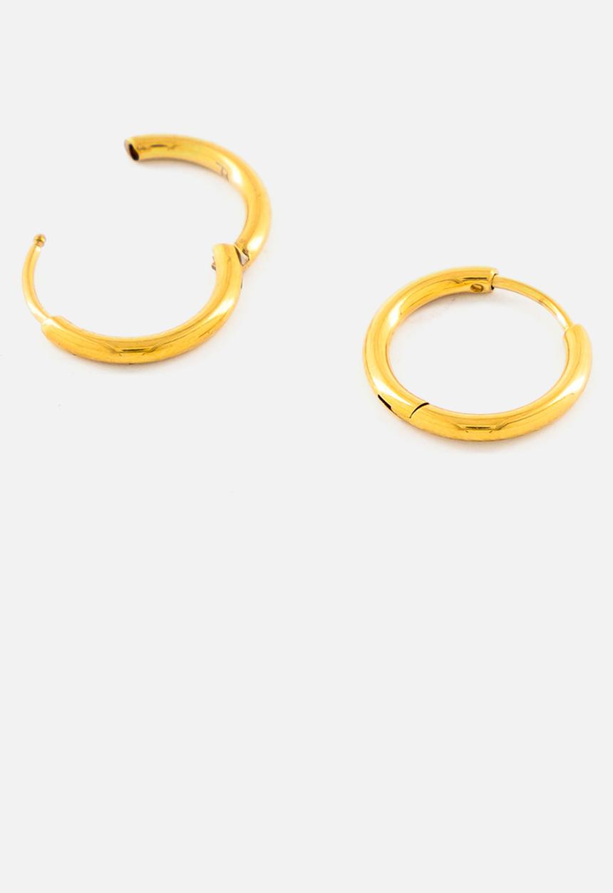 Burnt  - Fine Hoop Earrings Small - Gold