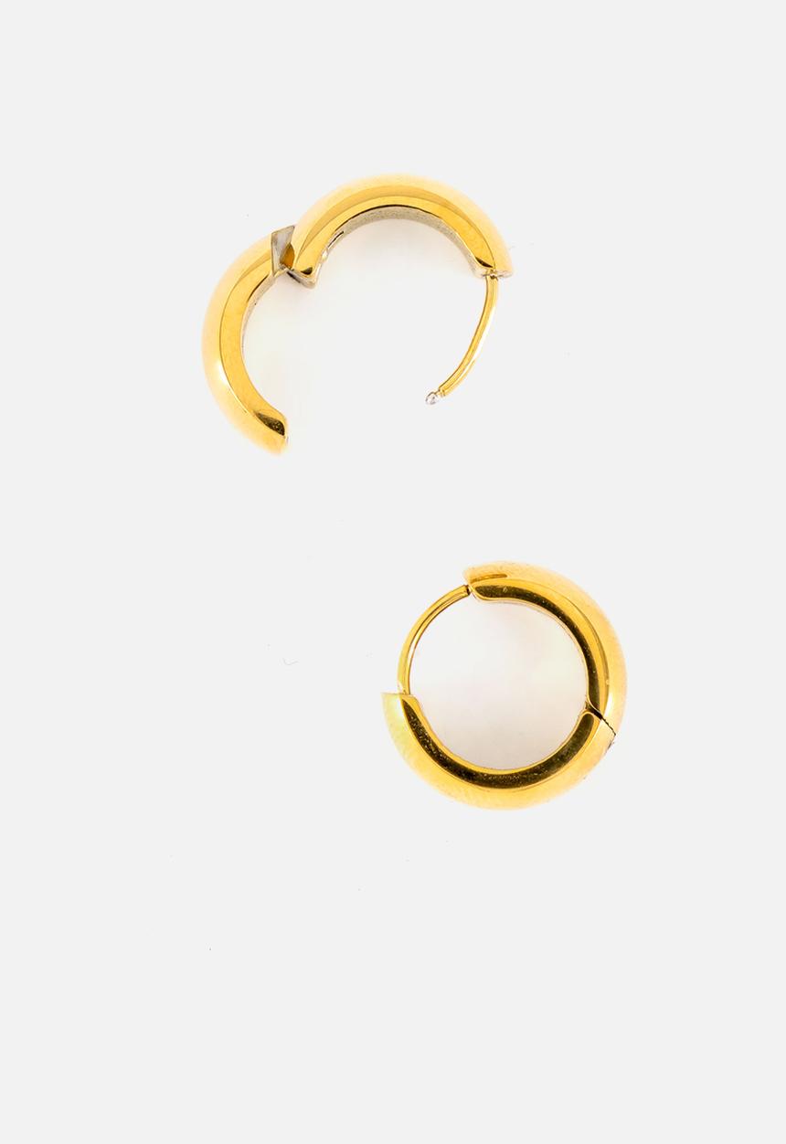 Burnt  - Huggies Earrings - Gold