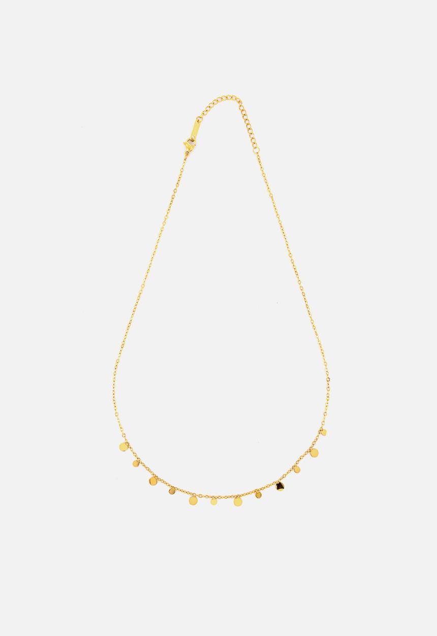 Burnt  - Tiny Charm Necklace - Round