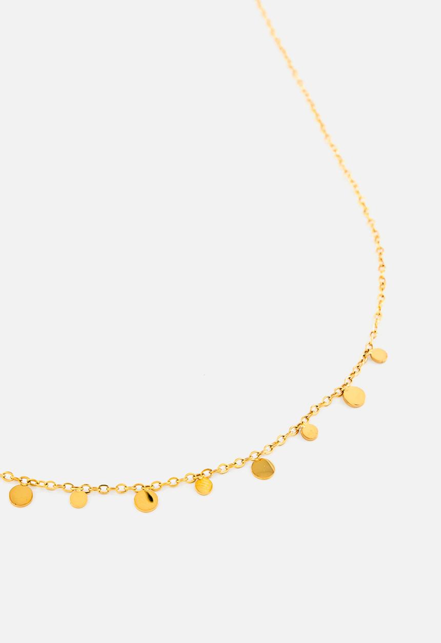 Burnt  - Tiny Charm Necklace - Round