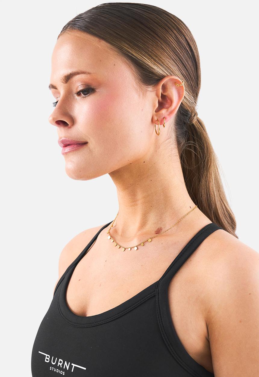 Burnt  - Tiny Charm Necklace - Round