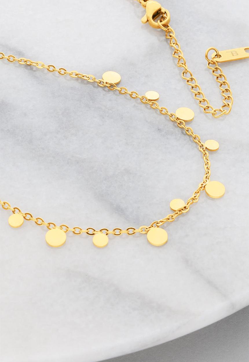 Burnt  - Tiny Charm Necklace - Round
