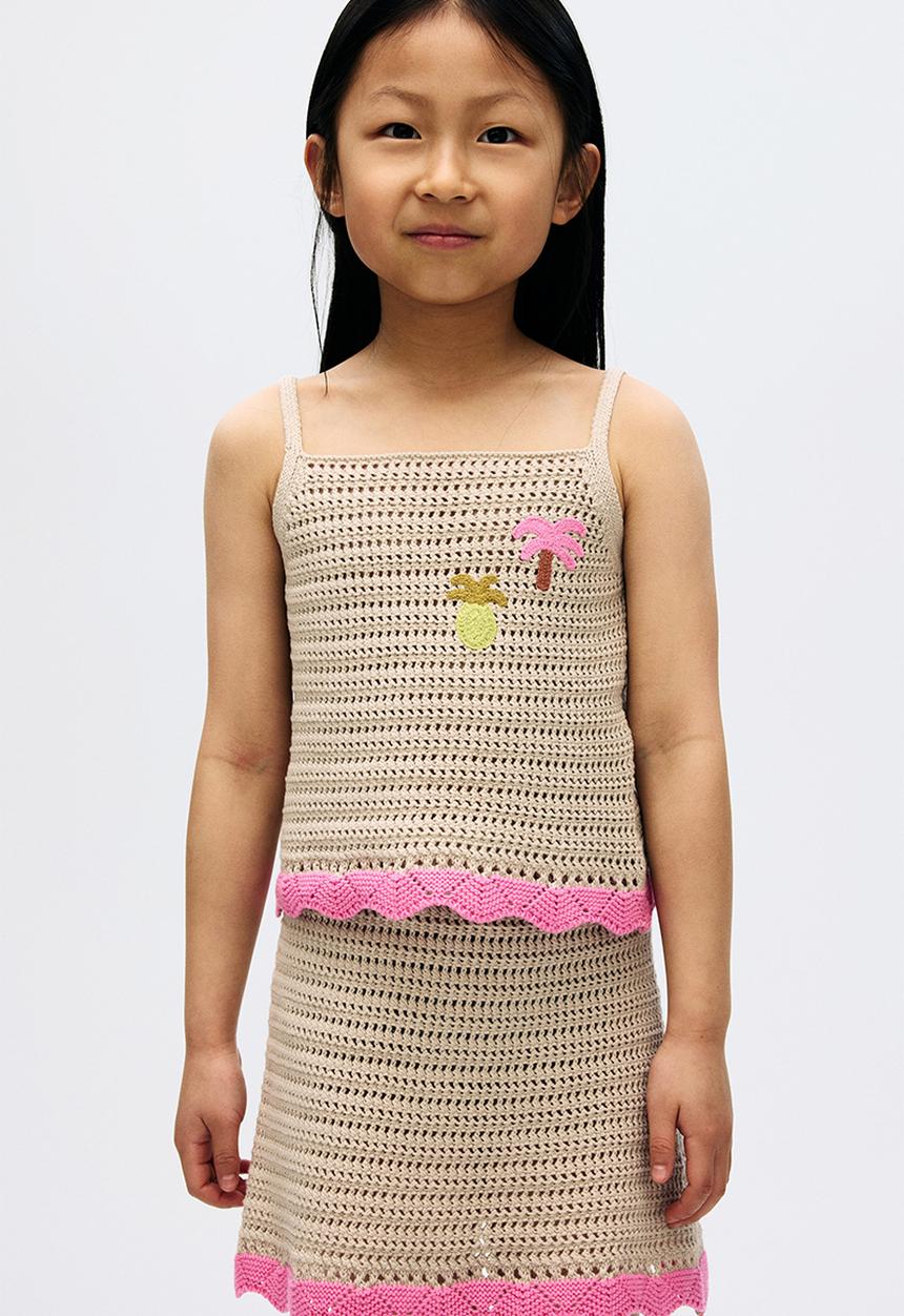 H&M - 2-Piece knitted top and skirt set - beige