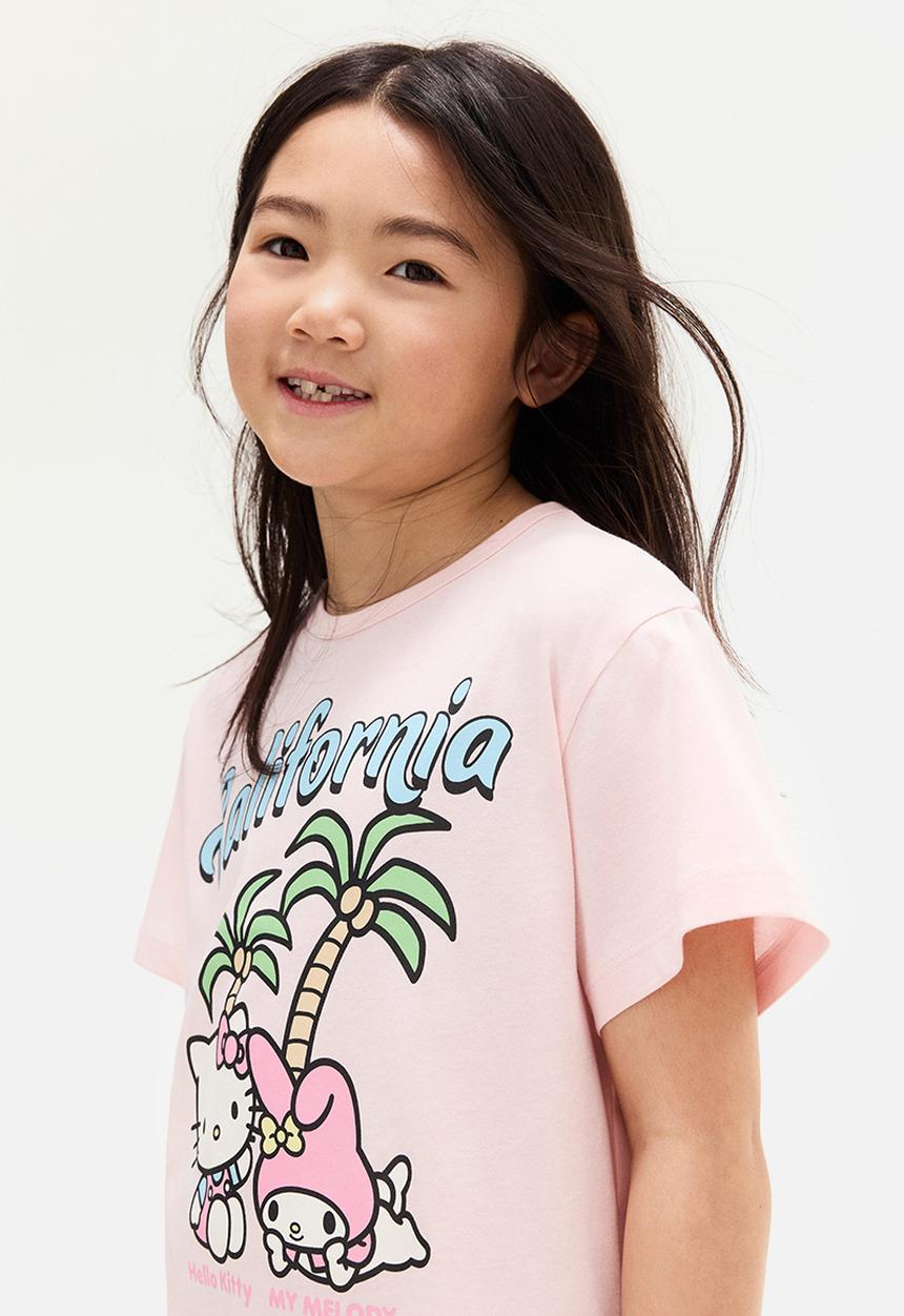 H&M - Printed cotton t-shirt - light pink hello kitty