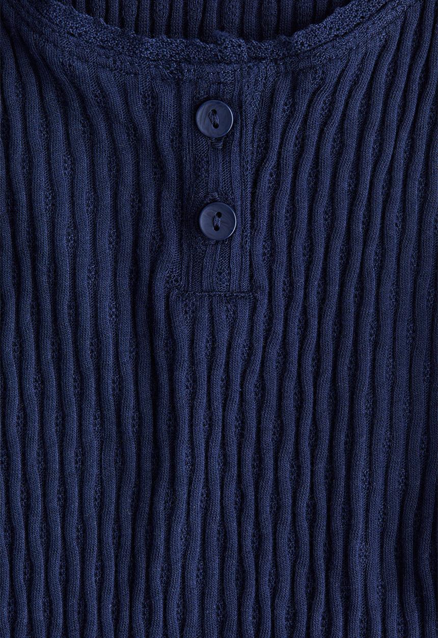H&M - Pointelle cotton vest top - navy blue