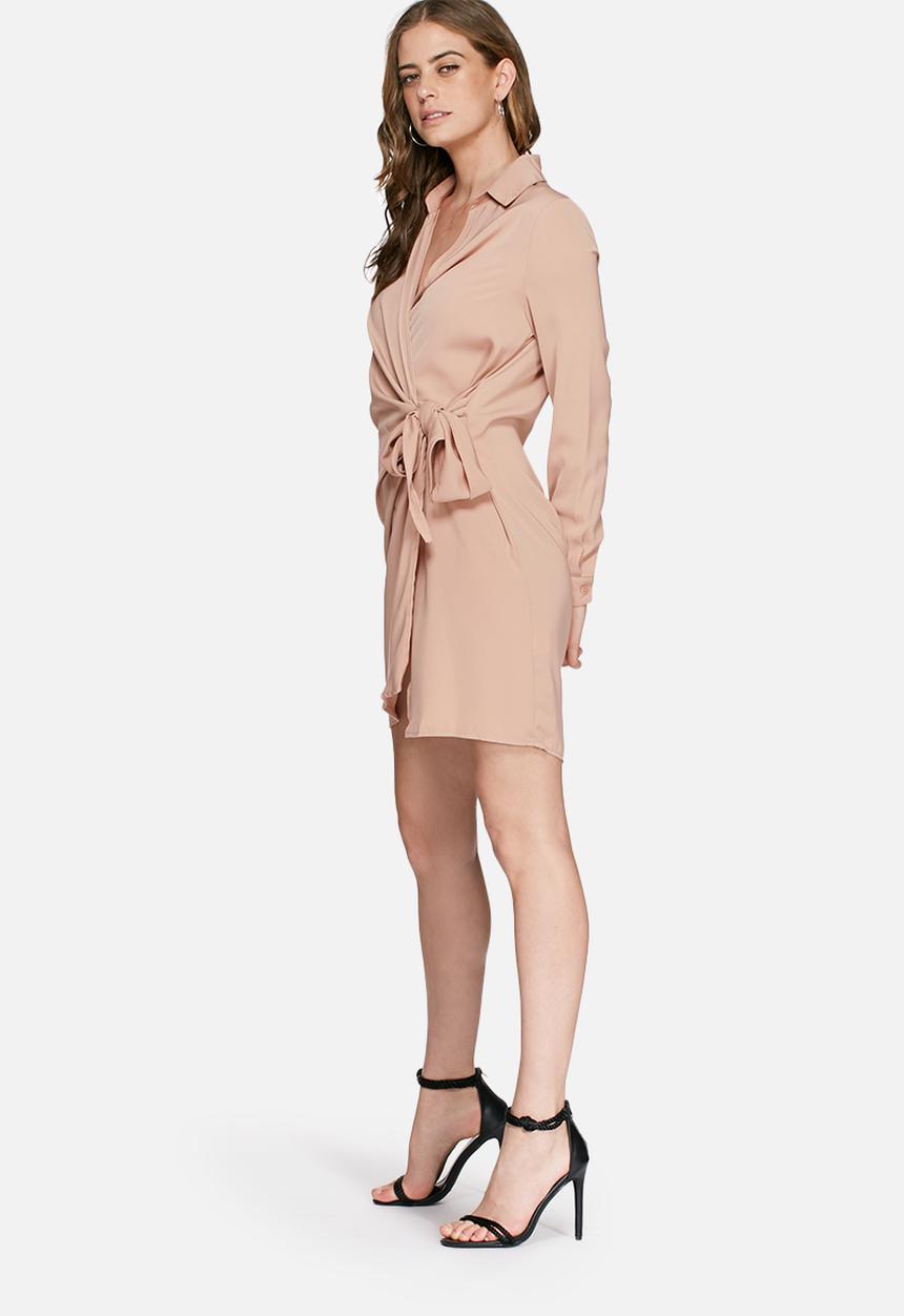 Missguided - Crepe wrap shirt dress