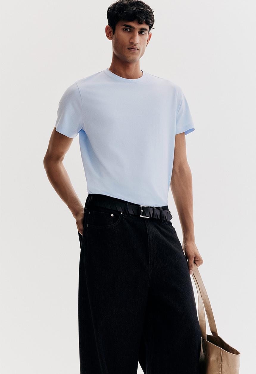H&M - Slim fit T-shirt - light blue