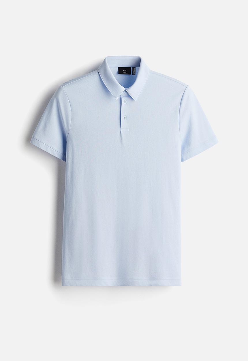 H&M - Coolmax® slim fit polo shirt - light blue