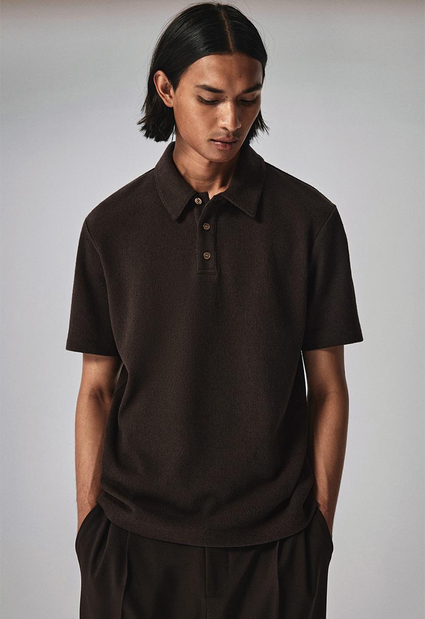 H&M - Regular fit polo shirt - dark brown