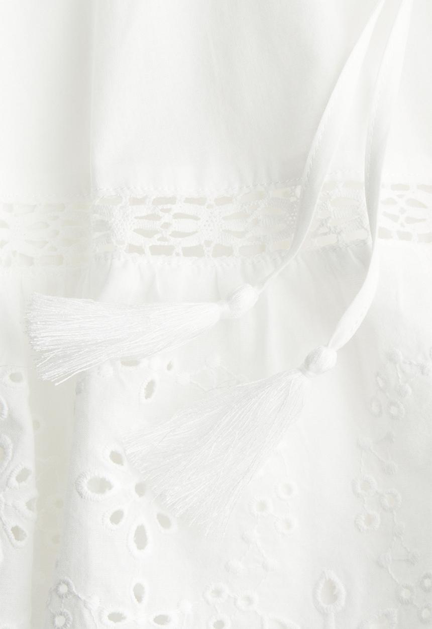 H&M - Broderie-anglaise drawstring shorts - white