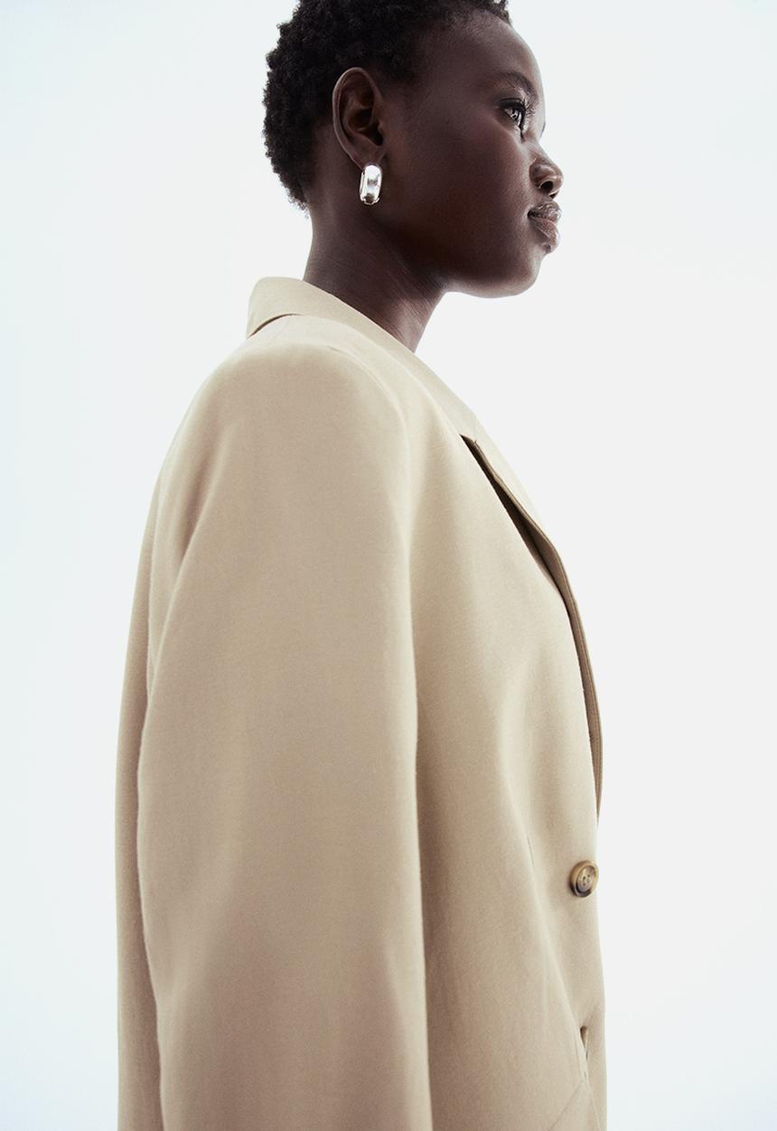 H&M - Linen-blend blazer - beige