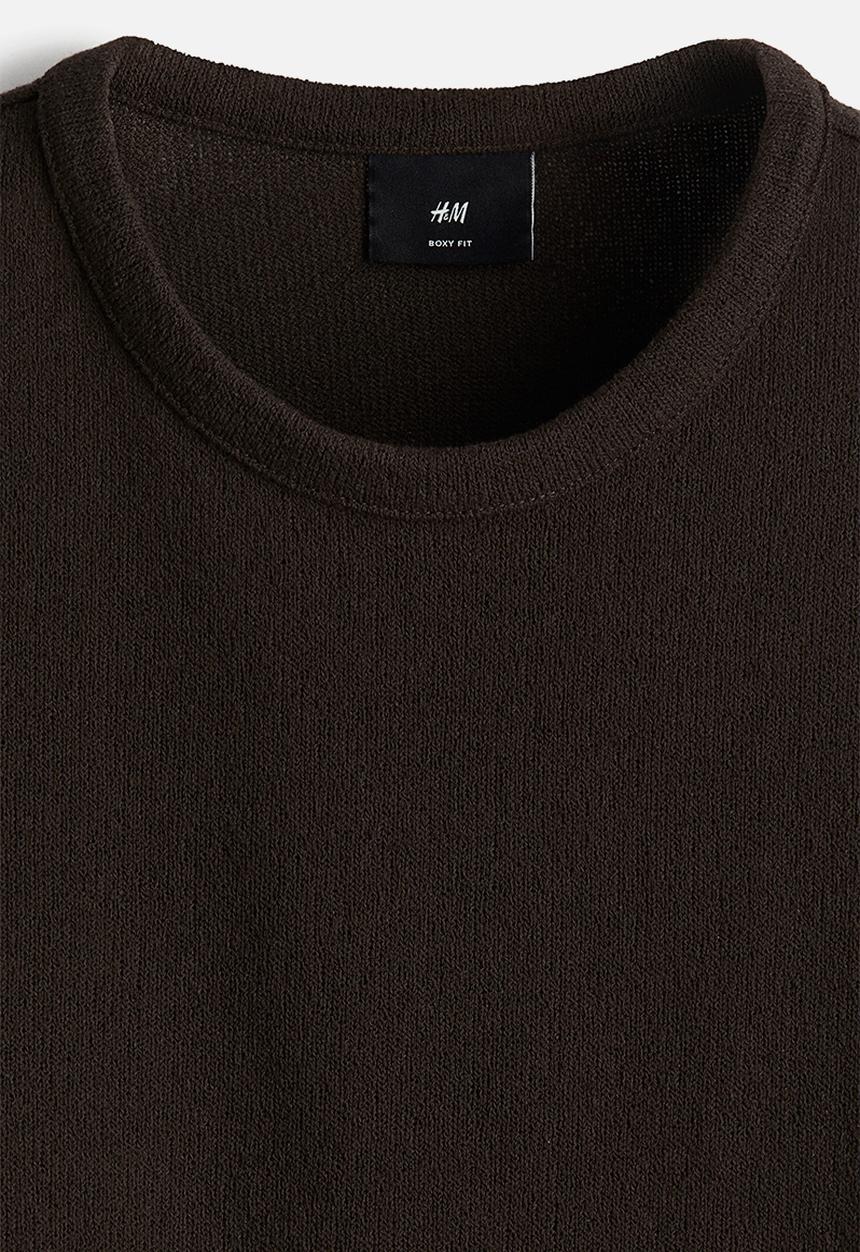 H&M - Loose fit t-shirt - dark brown 