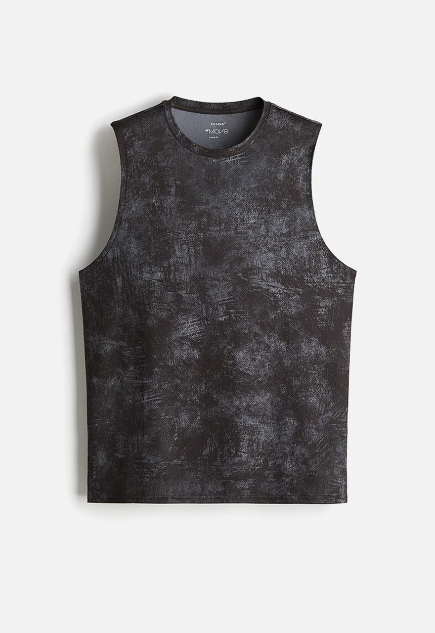 H&M - Regular fit sports vest top with drymove™ - dark grey patterned