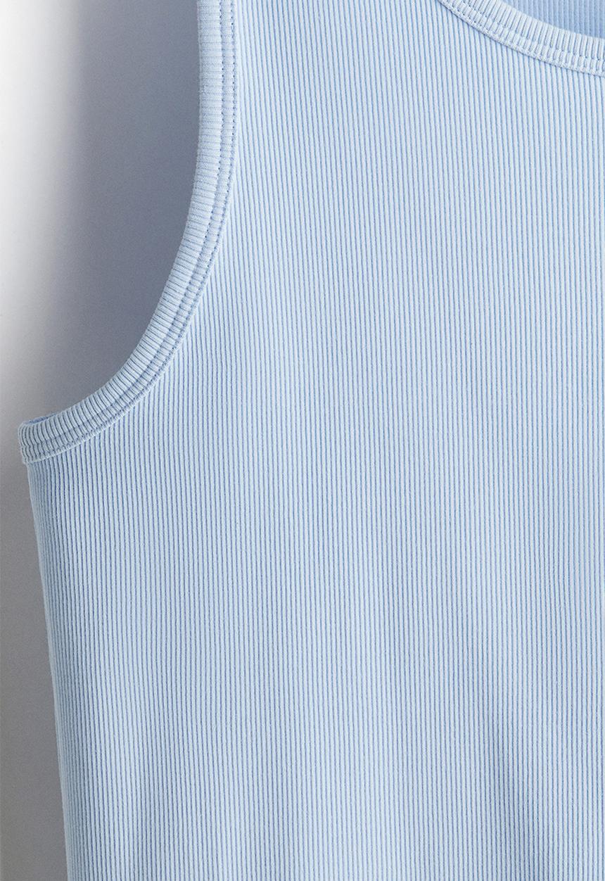H&M - Slim fit ribbed vest top - blue