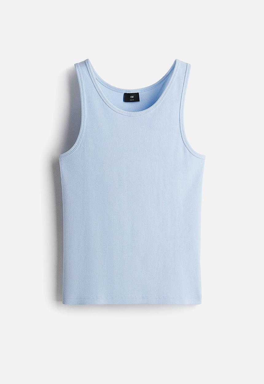 H&M - Slim fit ribbed vest top - blue