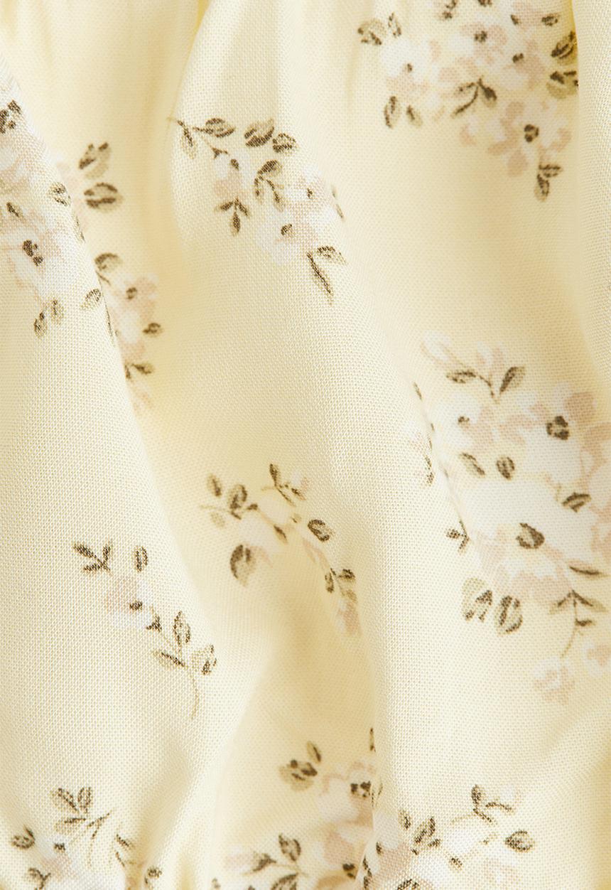 H&M - Puff-sleeved dress - yellow floral