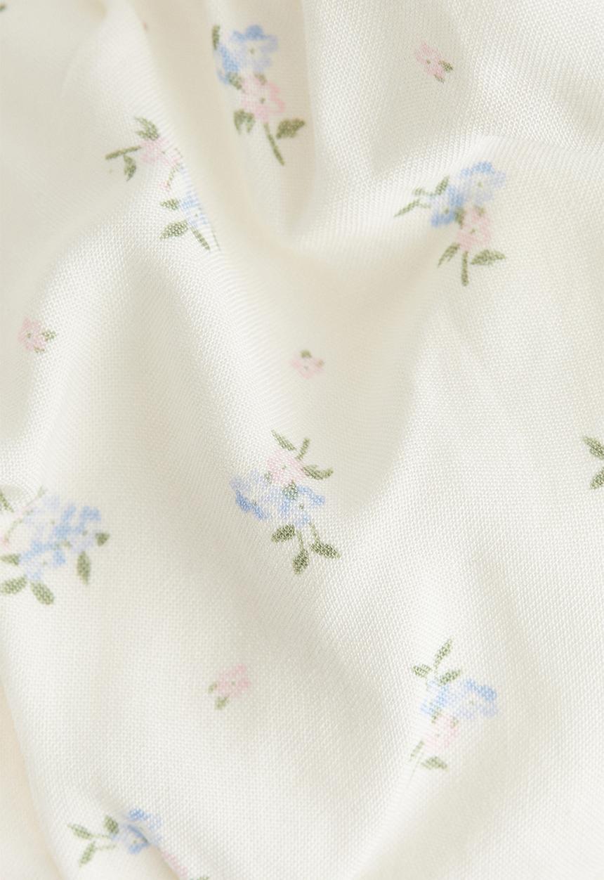 H&M - Puff-sleeved dress - white floral