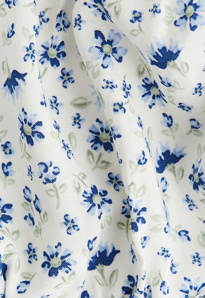 H&M - Puff-sleeved dress - blue floral 
