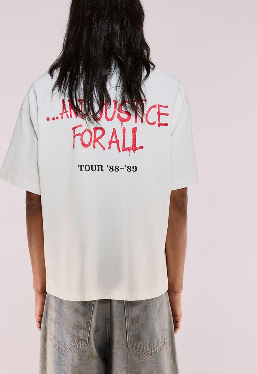 H&M - Oversized fit T-shirt - white/metallica 
