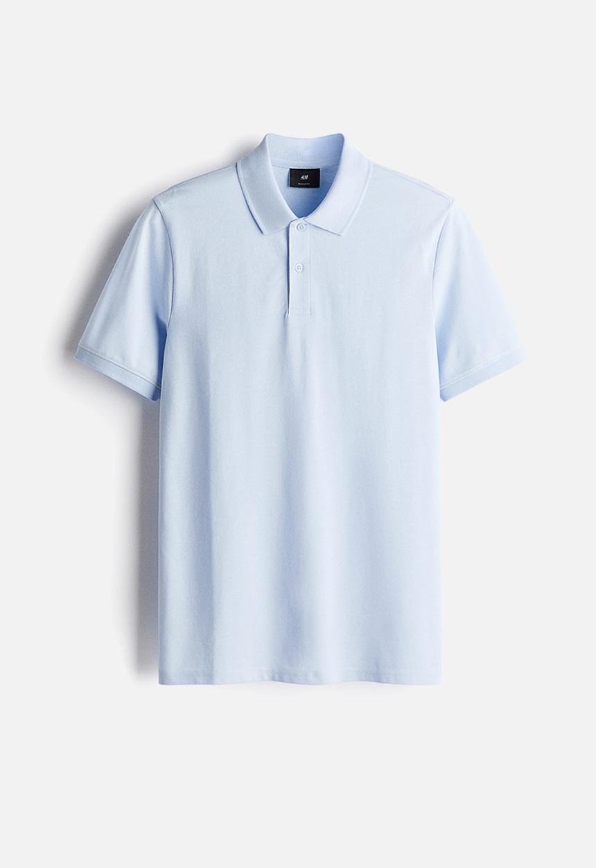 H&M - Regular fit piqué polo shirt - light blue