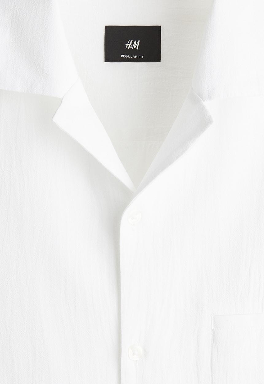 H&M - Regular fit resort shirt - white