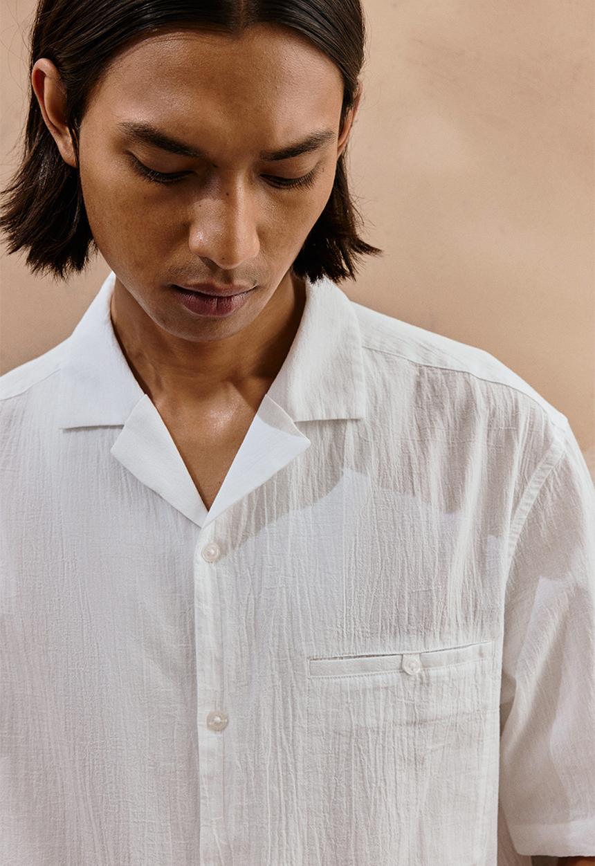 H&M - Regular fit resort shirt - white