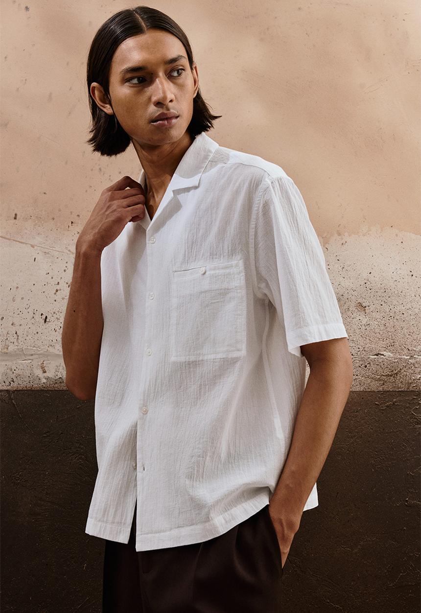 H&M - Regular fit resort shirt - white
