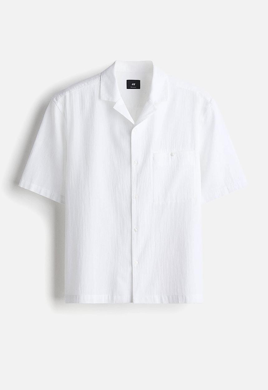 H&M - Regular fit resort shirt - white