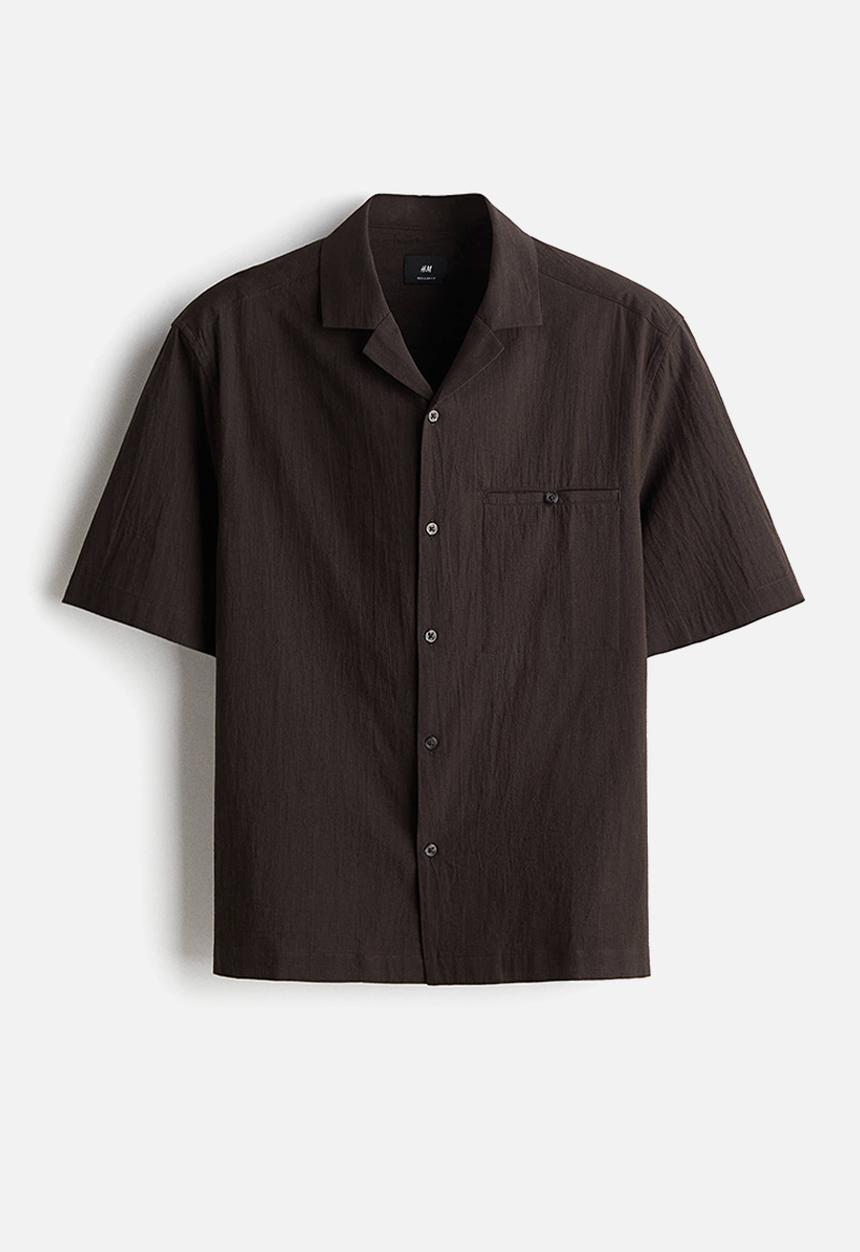 H&M - Regular fit resort shirt - dark brown
