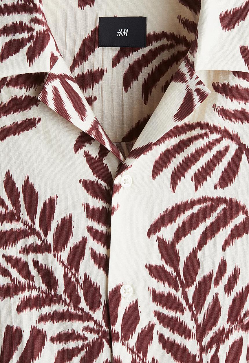 H&M - Regular fit resort shirt - beige patterned
