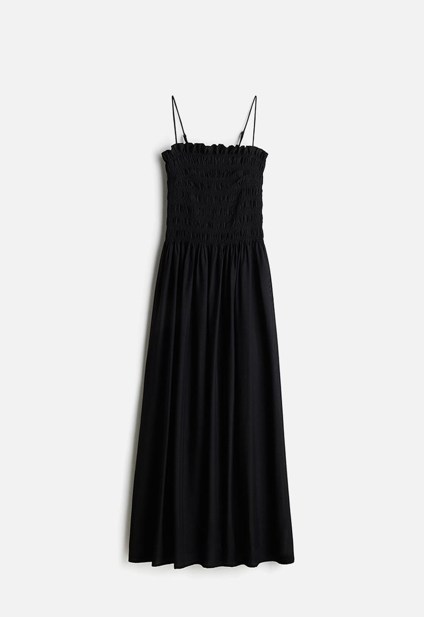 H&M - Smocked-bodice strappy dress - black