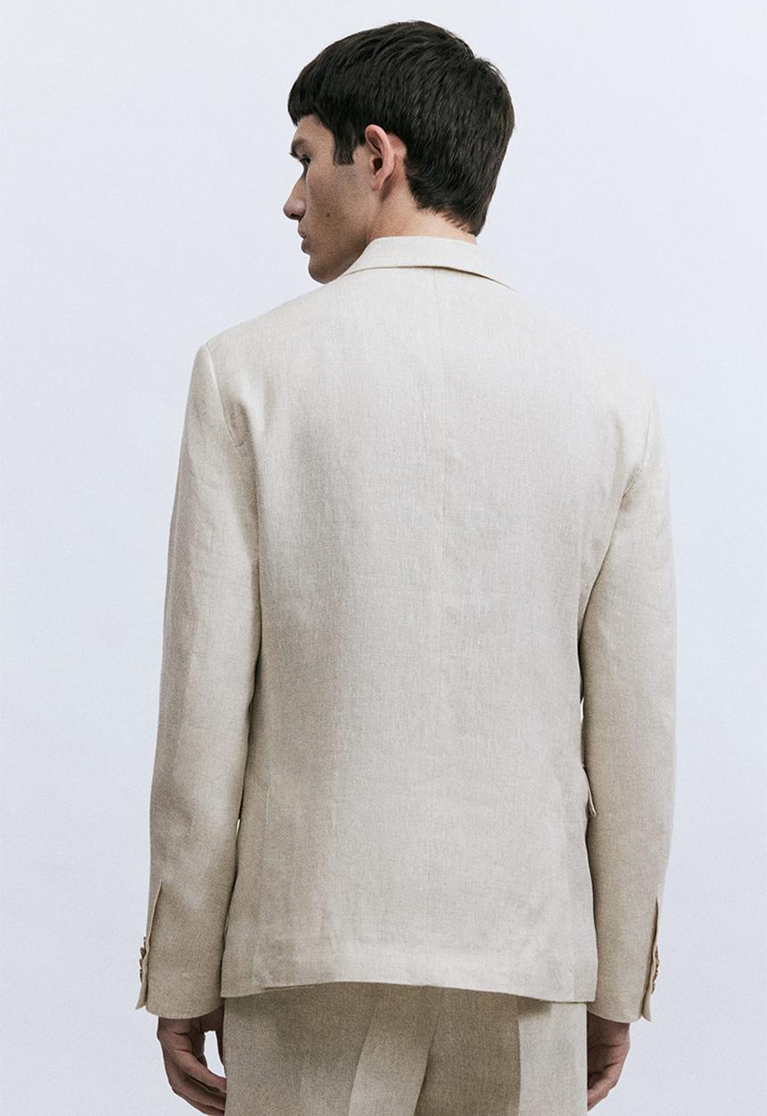H&M - Slim fit linen jacket - light beige