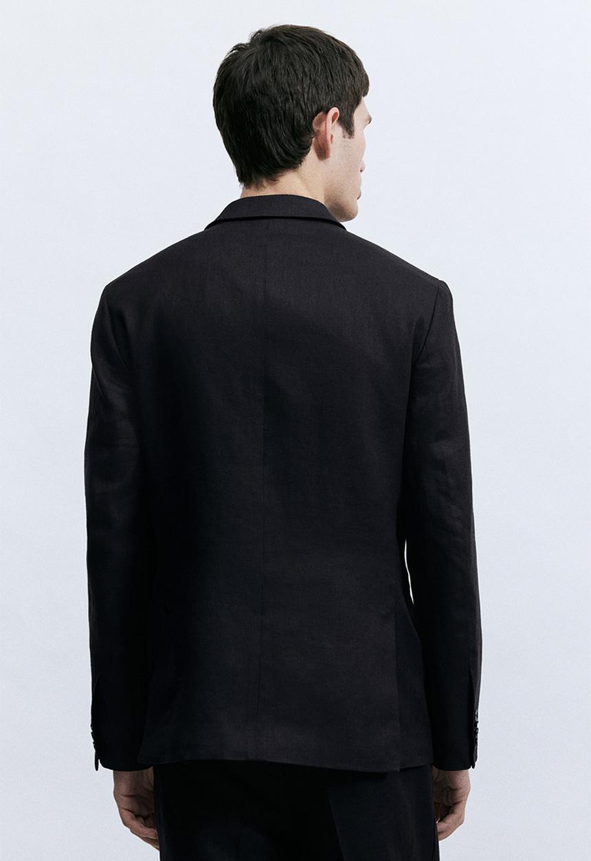 H&M - Slim fit linen jacket - navy blue