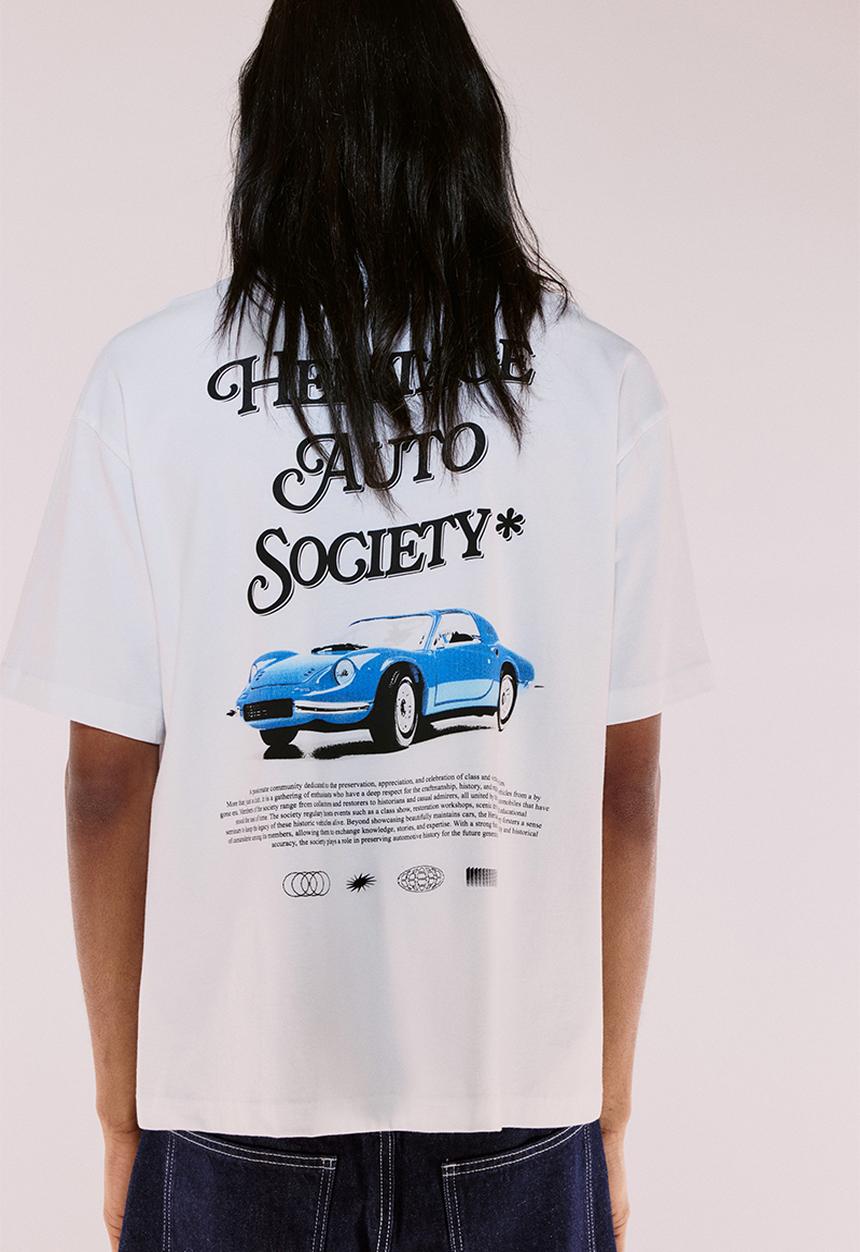 H&M - Loose fit printed T-shirt - white/heritage