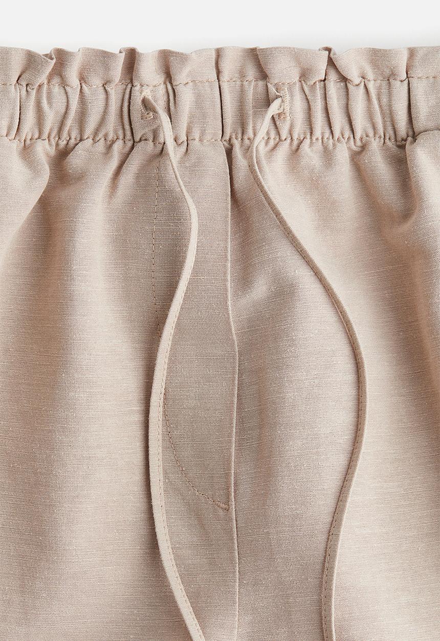 H&M - Linen-blend drawstring shorts - light beige
