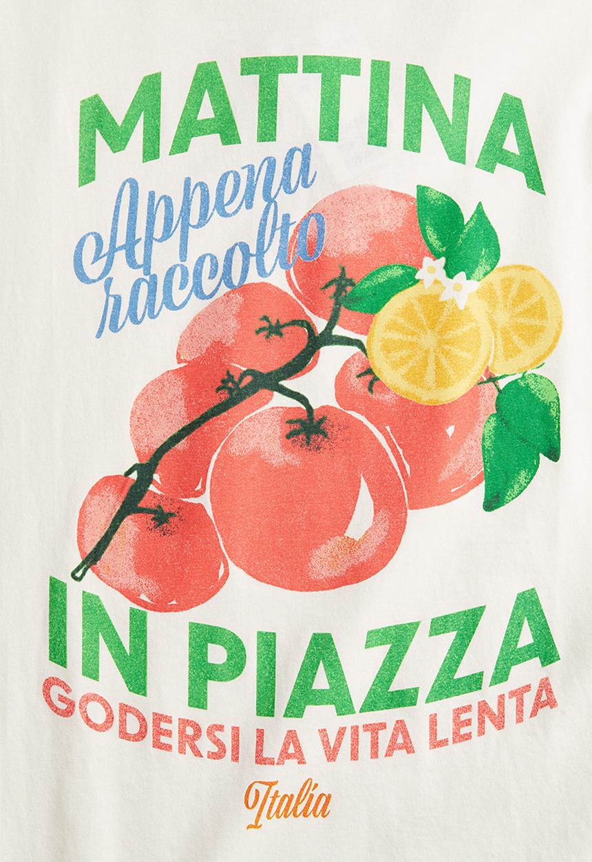 H&M - Oversized motif-detail t-shirt - white mattina 