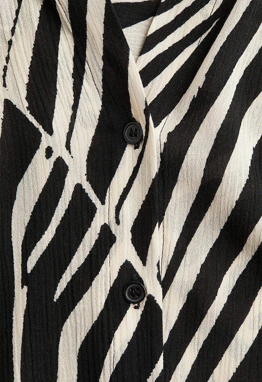 H&M - Crinkled viscose shirt - black patterned