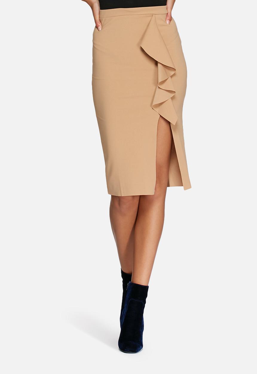 Missguided - Ruffle detail scuba midi skirt 