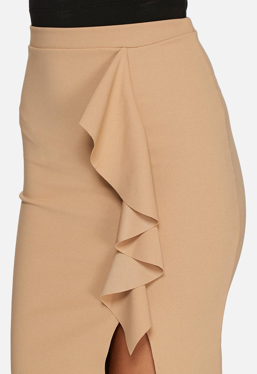 Missguided - Ruffle detail scuba midi skirt 