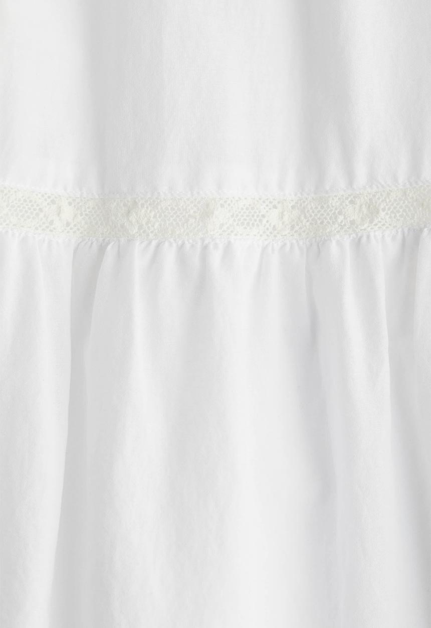 H&M - Lace-inset maxi skirt - white