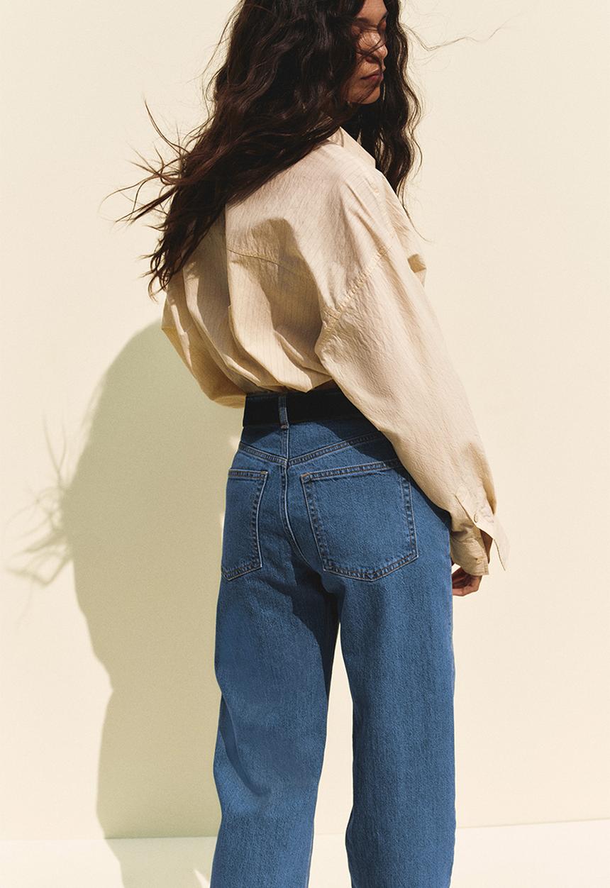 H&M - Wide high jeans - denim blue